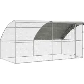 vidaXL Hühnerkäfig 2 stk. Silber 400 x 200 x 200 cm Stahl und PE
