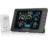 Bresser Funkwetterstation mit Außensensor, 5,7" Display, Wettervorhersage, Luftdruck, Hitzeindex, Taupunkt, Frostwarnung, DCF-Zeit, Max/Min-Werte