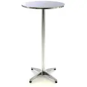 VCM Stehtisch | Bistrotisch | Edelstahl Aluminium | Ø 60cm x H115/75 cm