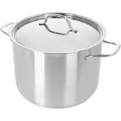 Demeyere Kochgeschirr Resto 3 Kochtopf mit Deckel 24cm - 3-lagiger Kapselboden, Induktions- und Ofengeeignet, Messmarkierung, Tropffreies Ausgießen