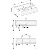 Keuco Edition 11 Waschtischunterbau 1400 x 350 x 535 mm mittig mit 1 Auszug - Anthrazit Glas / Lack Matt - 31361110000