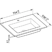 Keuco Royal 60 Keramik-Waschtisch 705 x 538 mm für 1-Loch-Armaturen - weiß - 32140310701