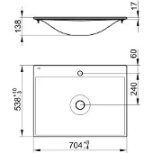 Keuco Edition 11 Keramik-Waschtisch 705 x 538 mm für 1-Loch-Armaturen - weiß - 31140310701