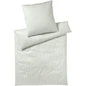 Elegante Mako-Satin Bettwäsche-Garnitur Hamburger Streifen Farbe Pistazie Größe 155x220cm+80x80