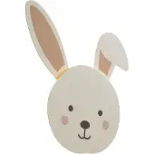 QAZQA Kinder Wandleuchte Beige mit Detail inkl. LED 3-Stufen Dimmbar - Benny der Hase