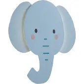 QAZQA Kinder Wandleuchte Blau inkl LED 3 Stufen Dimmbar Ellie der Elefant