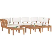 vidaXL Gartensofa-set 4 stk. Braun und Creme