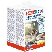 TESA Klett-Fliegengitter INSECT STOP Premium, gegen Pollen und Insekten, zum Befestigen an Fensterrahmen, L 1500 x B 1800 mm, anthrazit-transparent