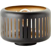 Brilliant schwarze Tischlampe TYAS | 19 cm Höhe, Ø 27 cm | 1x E27 max. 60 W | mit Schnurzwischenschalter | Metall