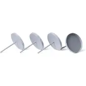Novaliv 4x Kerzenpick Flach 8 cm GRAU