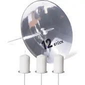 Novaliv 12x Kerzenpick Dorn 10cm SILBER Adventskranz Adventskerzenhalter Kerzenteller zum Stecken