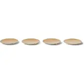Novaliv 4er-Set Kerzenteller Dekoteller GOLD 3 Füsse Durchmesser 12cm Adventskranzkerzenhalter