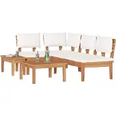 vidaXL Gartensofa-set 4 pcs Braun und Creme