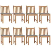 vidaXL Gartenstühle 8 Stk. mit Kissen Massivholz Teak , Gartenstühle Design 2024