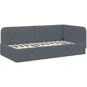 vidaXL Eckbettgestell Dunkelgrau 90 x 200 cm Samt