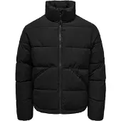 Only & Sons Steppjacke "ONSPACK LIFE PUFFER JACKET OTW", Herren, Gr. L, schwarz, Web, Obermaterial: 100% Polyester, unifarben, regular fit normal, hoch geschlossener Ausschnitt, Jacken Steppjacke