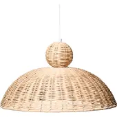 Beliani Hängelampe Naturfarben Rattan Geflochten Natürlich Boho Style Pendelleuchte Hängeleuchte Esszimmerlampe Wohnzimmerlampe