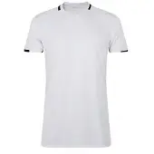 Sols Herren Classico Kontrast Kurzarm Fußball T-Shirt (Weiß/Schwarz)