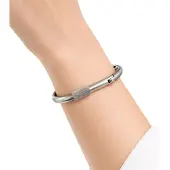 Calvin Klein Modernes Damen Edelstahl-Armband in Karabiner-Form Arm-Schmuck Handgelenk-Schmuck KJJHMD10010 Silber