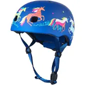 Micro Mobility PC Helm Unicorn, Helm mit offenem Visier, Hartschalenbau, Schnappverschluss-System, Matt