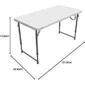 Lifetime Ultra-resistant Folding 122x61x Uv100 56-91.5 Cm Tisch
