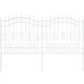 vidaXL Gartenzaun KAMPEN 240 x 166 cm Pulverbeschichteter Stahl Weiß