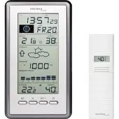 Technoline WS 9040 IT, Schwarz, Silber, Innen-Hygrometer, Innen-Thermometer, Außen-Barometer, Außen-Thermometer, Barometer, Hygrometer, Thermometer, Barometer, Hygrometer, Thermometer, AA, 100 mm