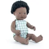 Miniland Afrikanische Babypuppe 38 Cm Blau Blau One Size