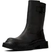 Camper Stiefel Biker-Bootie Schlupfstiefel schwarz Leder