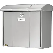 BURG-WÄCHTER Olymp 916 Si, Wandmontierter Briefkasten, Stahl, Silber, Horizontal, Schlüssel, Oben