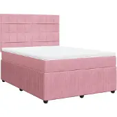 Syfax Boxspringbett mit Matratze Rosa 140x190 cm Samt