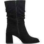 Tamaris Damen Stiefelette Reißverschluss Raffung Blockabsatz 1-25020-43, Größe:38 EU, Farbe:Schwarz
