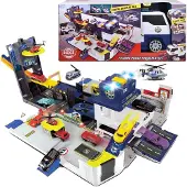 Simba Groes Polizeiwagen-Transporter-Set mit Licht und Sound + Fahrzeuge