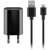 Goobay Micro USB-Ladeset 1 A, Netzteil mit Micro USB Kabel 1m (Schwarz)
