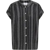 Usha kurzarmbluse Damen schwarz weiss
