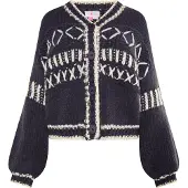 IZIA Strickjacke Damen Anthrazit Creme