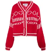 IZIA Strickjacke Damen rot weiss