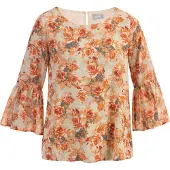 Usha Bluse Damen Orange Hellgelb