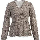 Usha Bluse Damen Beige Mehrfarbig