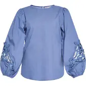 Usha Bluse Damen Denimblau