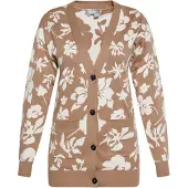 Usha Strickjacke Damen taupe/wollweiß