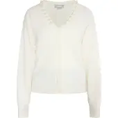 Usha Strickjacke mit Perlen Damen Wollweiß