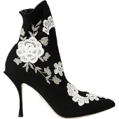 Dolce&Gabbana Blumenbestickte Stiefeletten