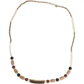 Dolce&Gabbana Perlenholz-Halskette mit Metallkette