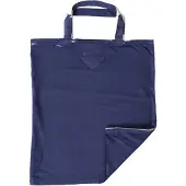 Prada Blaues Jerseystoff-Logo Schulter-Einkaufs-Tote Tasche