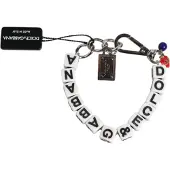 Dolce&Gabbana Silberne Messingkette Würfel-Logo Verzierter Charm-Armband