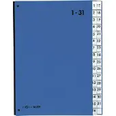Pagna Pultordner Color 1 - 31, auch für Überformate, numerisch, Polypropylen, blau
