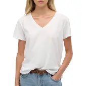 Superdry T-Shirt "STUDIOS SLUB EMB VEE TEE" Baumwollmischung, relaxed fit