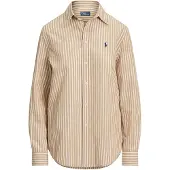 Ralph Lauren für Damen. 211971514501 Hemd aus Baumwolle und Leinen Classic Fit braun (S), Lässig, Langarm