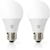 Nedis SmartLife Vollfärbige LED-Lampe - Wi-Fi - E27 - 806 lm - 9 W - RGB / Warm bis kühlen weiß - 2700 - 6500 K - Android / IOS - Birne - 2 Stück